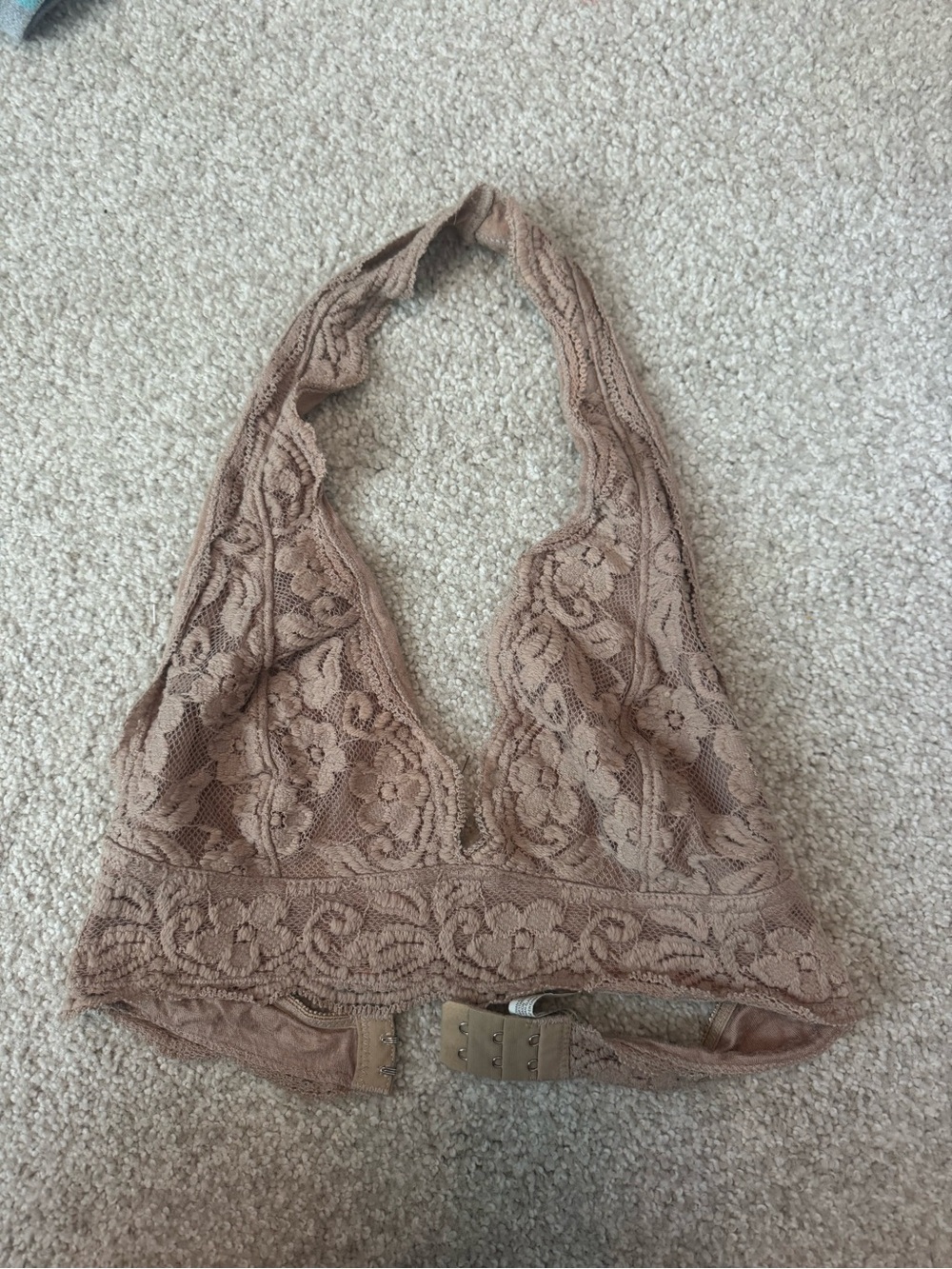 Lace Halter Bralette in Dusty Rose